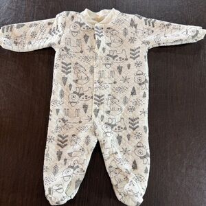 Chick Pea Baby Waffle Knit Footed Pajama Winter Sz 0-3 Months
